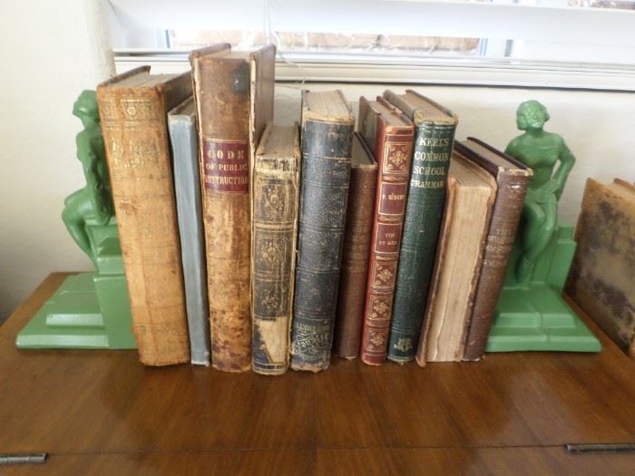 Antique Books & Art Deco Candleholders