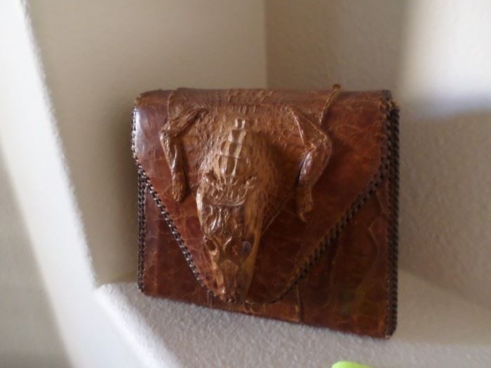 Circa 1950 Crocodile Handbag