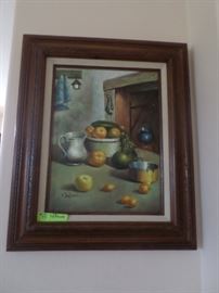 Framed Original Oil Still Life signed