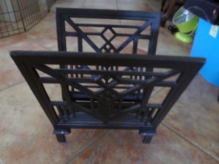 Art Deco Cast Iron Magazine Rack