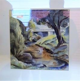 Karl Larsson 1893-1967 Watercolor 13" x 13"