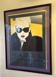 several framed Patrick Nagel prints/posters