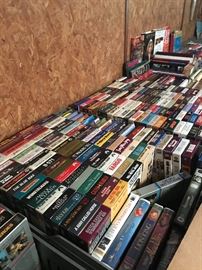 Extensive collection of VHS tapes. 