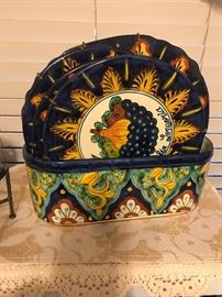 Hand painted and signed dishes from Mexico