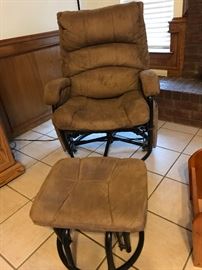 Microfiber chair and ottoman