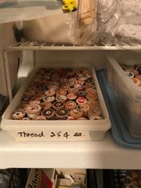 Thread most on wooden spools