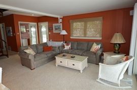 Casual & comfortable sofa & loveseat; ultra suede