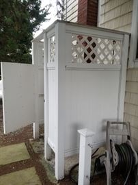 Vinyl outdoor shower enclosure