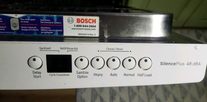 A major difference between all the Bosch dishwashers is their quietness from 50-37 decibels (dBA). This model is 48 dBA. 