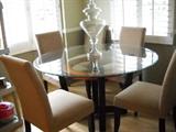 Round Modern Dining Table, 6 Chairs