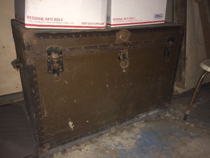 Large metal trunk