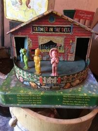 Old Mattel farmer in the dell toy