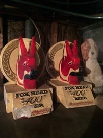 Rare Fox Head beer chalkware signs