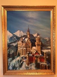 Original painting of Neuschwanstein Castle signed: Dasp