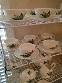 More cups and saucers of "Lily of the Valley" - Crown Potteries