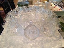 Punch bowl and matching cups