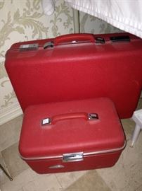 Red vintage luggage