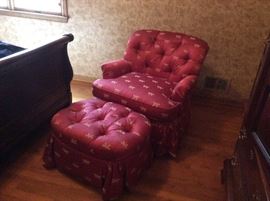 Majenta Dragonfly Upholstered Club Chair with Matching Ottoman