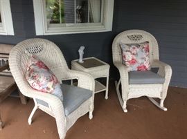 Wicker Chair and Wicker Rocker