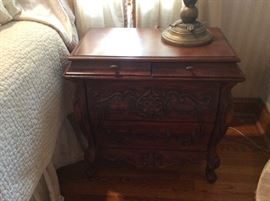Carved Wood Night Stands