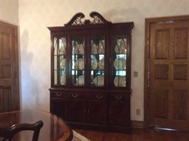 Mahogany Chippendale Style Breakfront/China Cabinet (Ethan Allen).