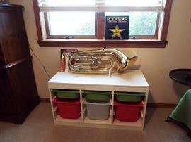 Ikea storage bench & Holton 135 Tuba