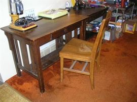 Mission deck, oak office chair