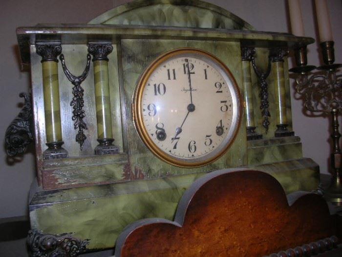 Smoke grained Ingraham  mantel clock