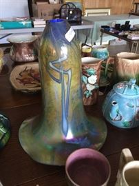 Art glass shade signed