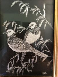 George Azoff Etched Metal Illustration (Approx 4"x 6") Price $65