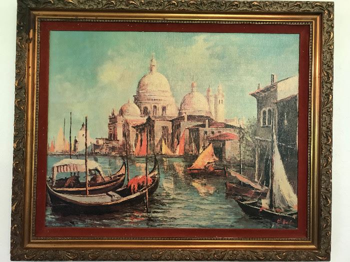 Gondolas in the Grand Canal Italy Art Print (approx 30" x  24") Price $185 