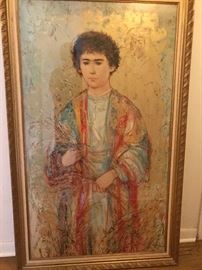 "Joseph" signed Edna Hibel Exclusive framed lithograph on board Limited Edition 237 of 1000. Large (56" x 33"). ESTATE SALE PRICE: $250