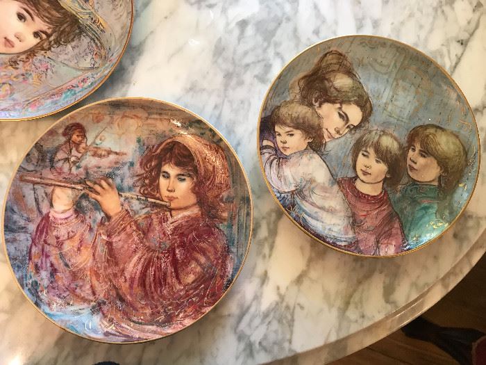 Edna Hibel First, Second ,Third  and Fourth of The Series "The World I Love" Edition Limited to 17500 plates. Each plate has identification number .  ESTATE SALE PRICE $20 each