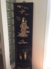 Antique Chinese Hand-Carved Bone Hanging Print (approx (24" x 60") Price $150