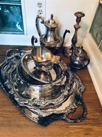 Antique Silver Plate Items, 11 pieces Price $ 50