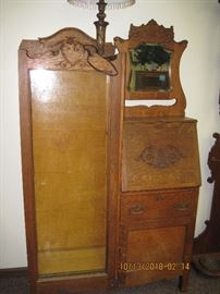 Book case drop front desk, secretary