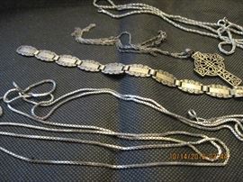 Forget me knot bracelet, sterling chains