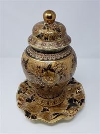 Oriental vase and  under plate