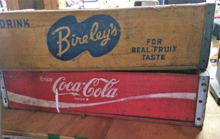 Vintage Bireley's and Coca-Cola Crates