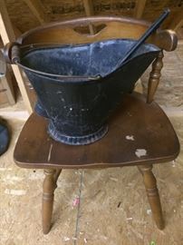 Vintage Coal Bucket and Shovel, One of a few chairs for sale
