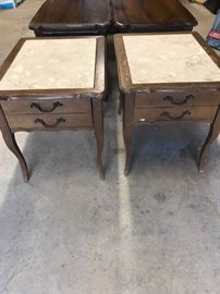 Vintage Marble Top End Tables