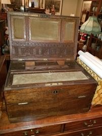 Rosewood Sea Captain Chest w/Brass Inlay