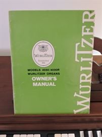 Wurlitzer home electric organ 4030. Owners manual