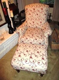 stuffed chair & ottoman