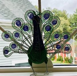 Beaded peacock