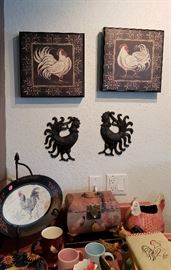 chickens, roosters