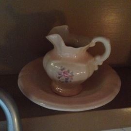 Pitcher and bowl, many other collectibles and china