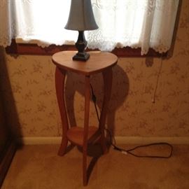Heart shaped side table and lamp