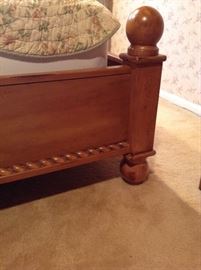 Queen bed  side rail carving