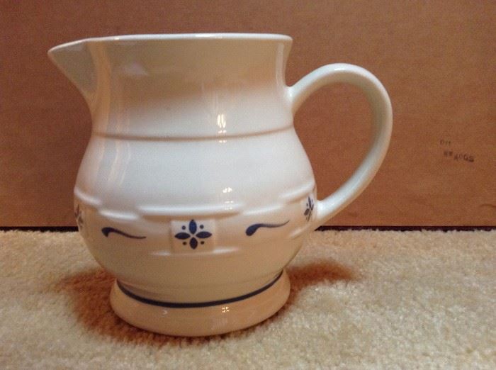 Longaberger Pottery Blue Woven Traditions 5 1/2" pitcher
